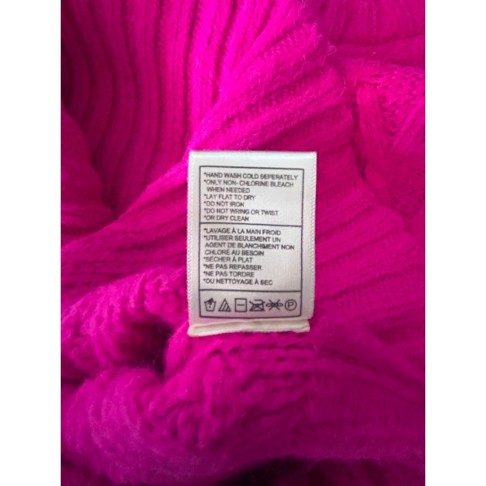 Steve Madden Hot Pink Cable Knit Sweater Women Small Fuchsia Wool Blend - Picture 7 of 7